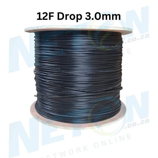 12F Black Drop Cable 2km/drum Round 3.0mm OD