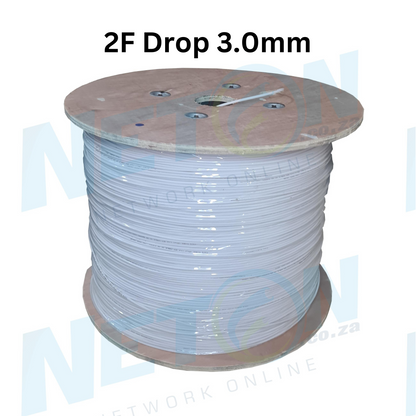 2F Drop Cable 2km/drum Round 2.6mm - 3.8mm OD