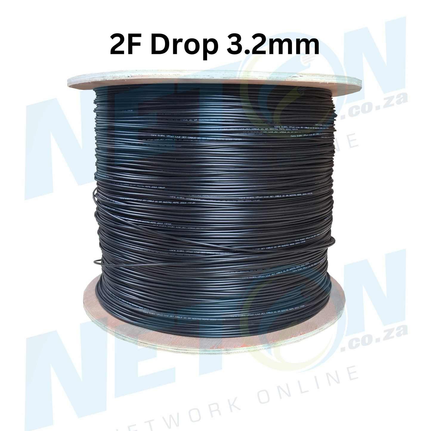 2F Drop Cable 2km/drum Round 2.6mm - 3.8mm OD