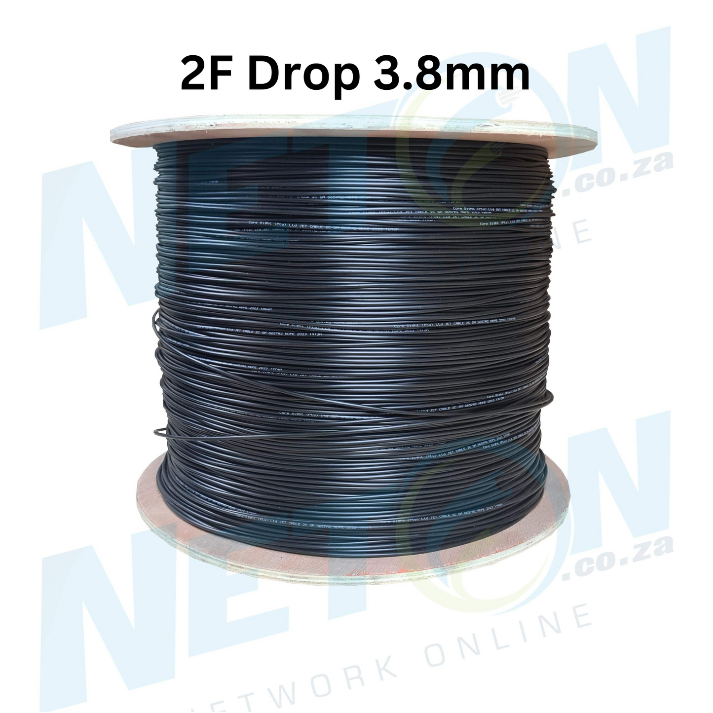 2F Drop Cable 2km/drum Round 2.6mm - 3.8mm OD